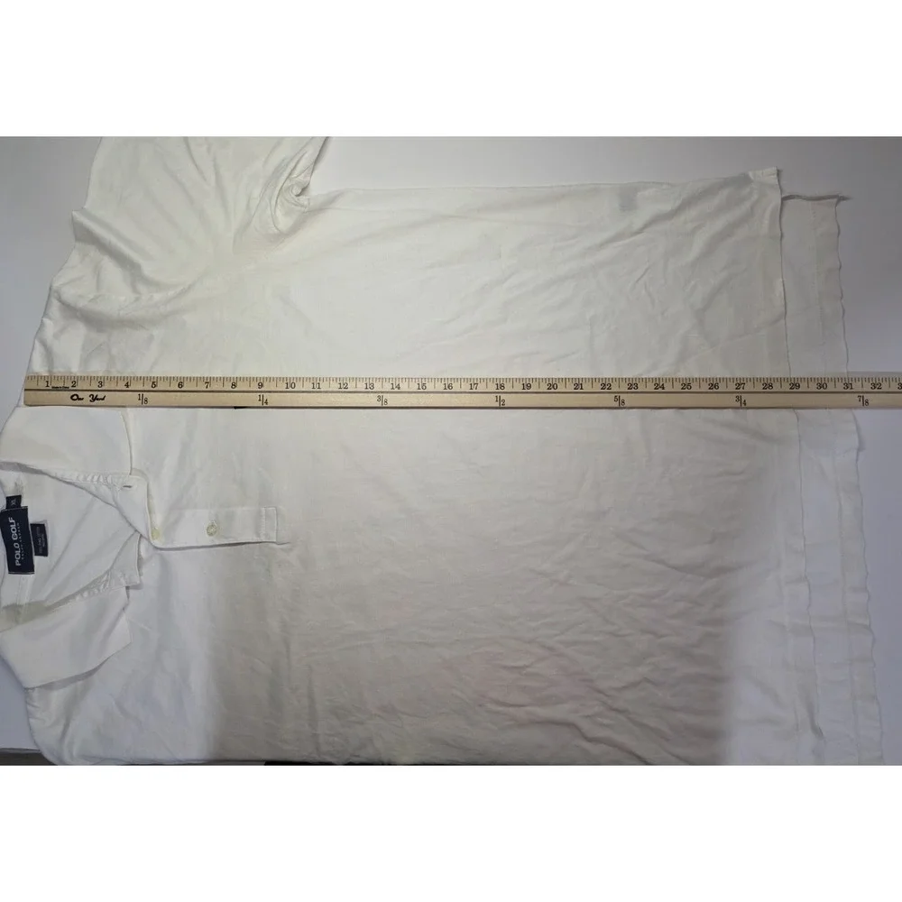 Polo Golf Ralph Lauren Mens Size XL White Short‎ Sleeve Polo Shirt